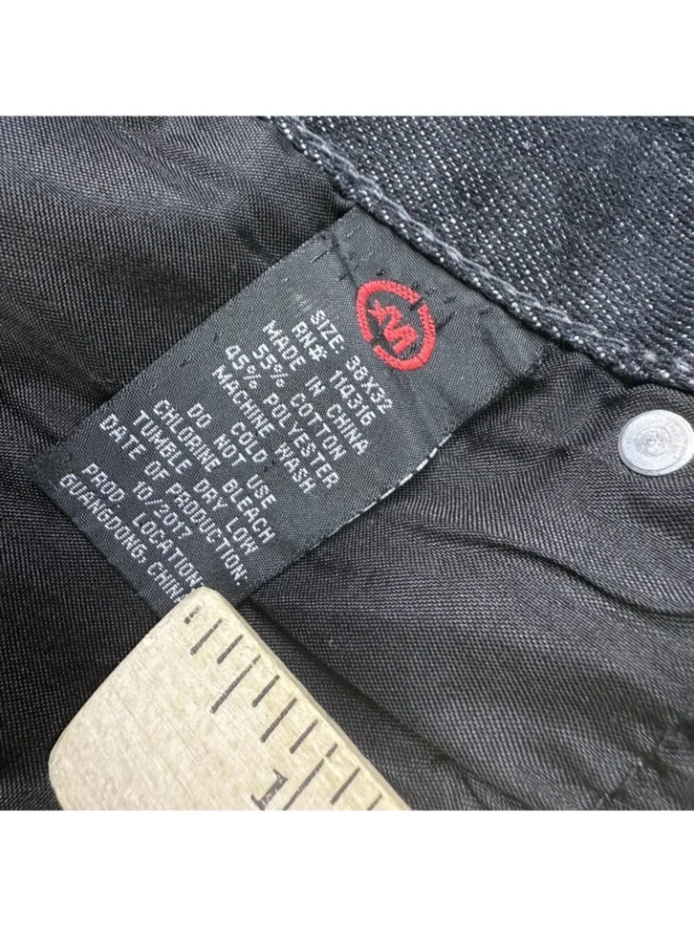 Mecca Jeans Mens 38x32 Black Regular Straight Denim Pants Casual Streetwear Y2K
